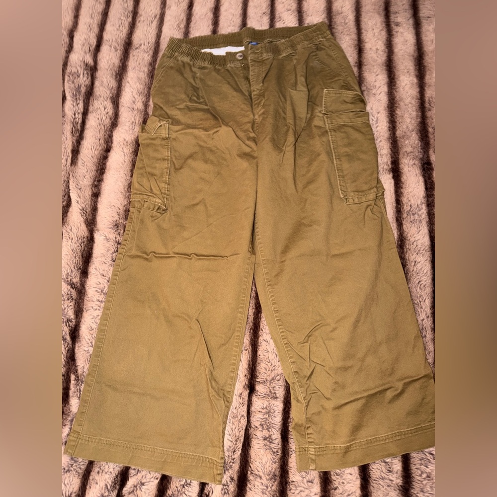 Old Navy Wide-Leg Cargo Pants | Olive Green | Size XL | Comfort Waistband